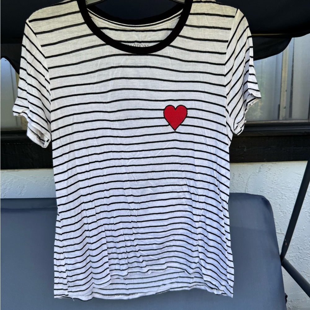 Carbon Black and White Striped Shirt